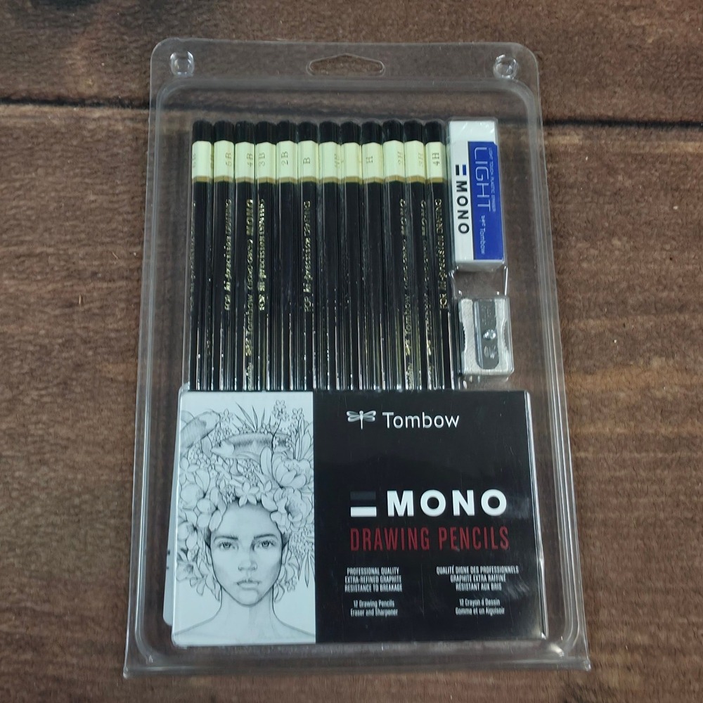 Tombow Mono Drawing Pencils Set 14pc Black New Graphite Art Supplies 51523